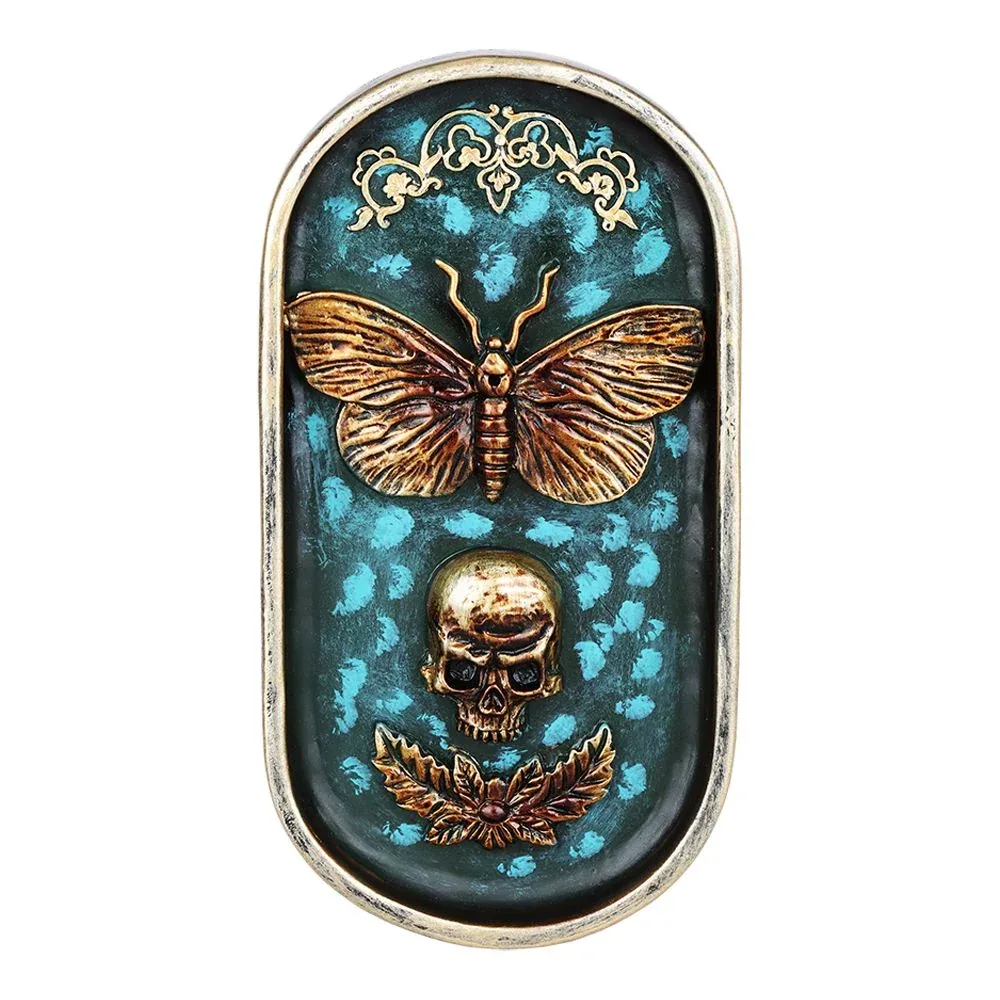 Death Moth Polyresin Incense Burner - 6.75"x3.6""