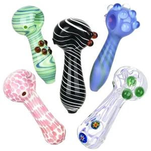 Refined Assortment Glass Spoon Pipes - 4.25" 10ct