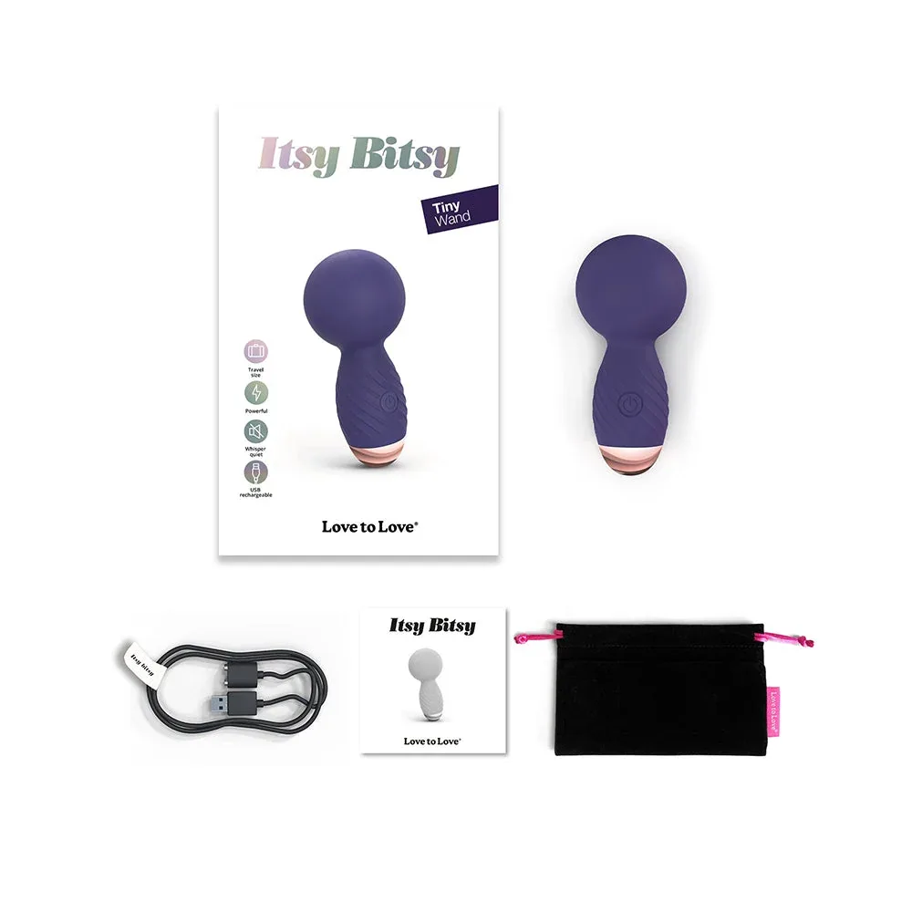 Love to Love Itsy Bitsy Rechargeable Silicone Mini Wand Vibrator Midnight Indigo