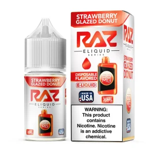 Salt Strawberry Glazed Donut Tobacco Free Nicotine E-Juice 30ml | Pod Juice x RAZ