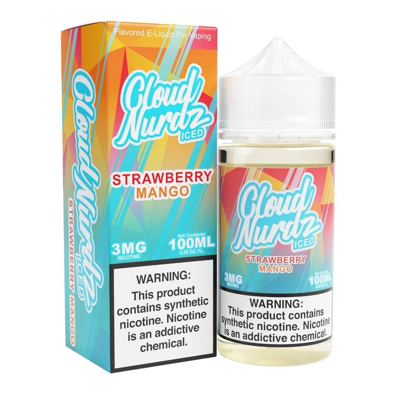 Iced Strawberry Mango Synthetic Nicotine 100ml E-Juice | Cloud Nurdz