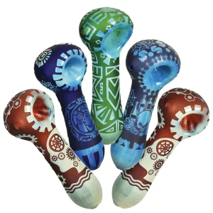 Geometric Culture Spoon Pipe - 4" / 5pcs
