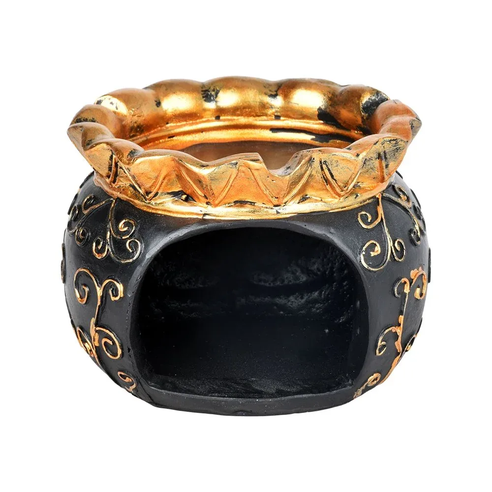 Royal Leaf Cauldron Secret Storage Polyresin Ashtray - 4.5" - Image 2
