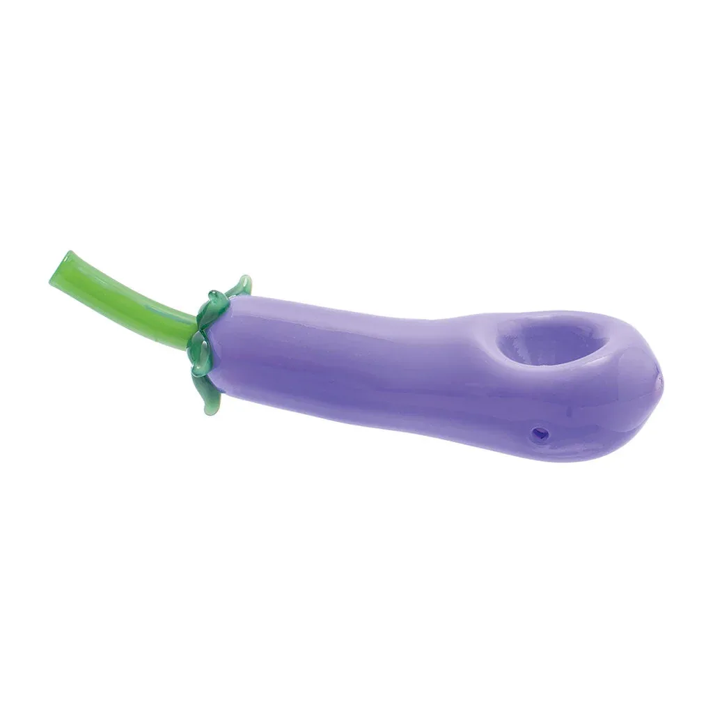 Eggplant Glass Hand Pipe - Image 2