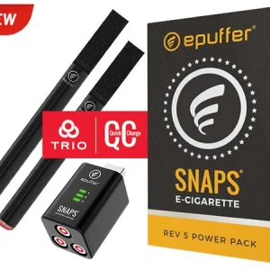 ePuffer SNAPS REV5 Black Rechargeable Cigalike Ecigarette Power Kit
