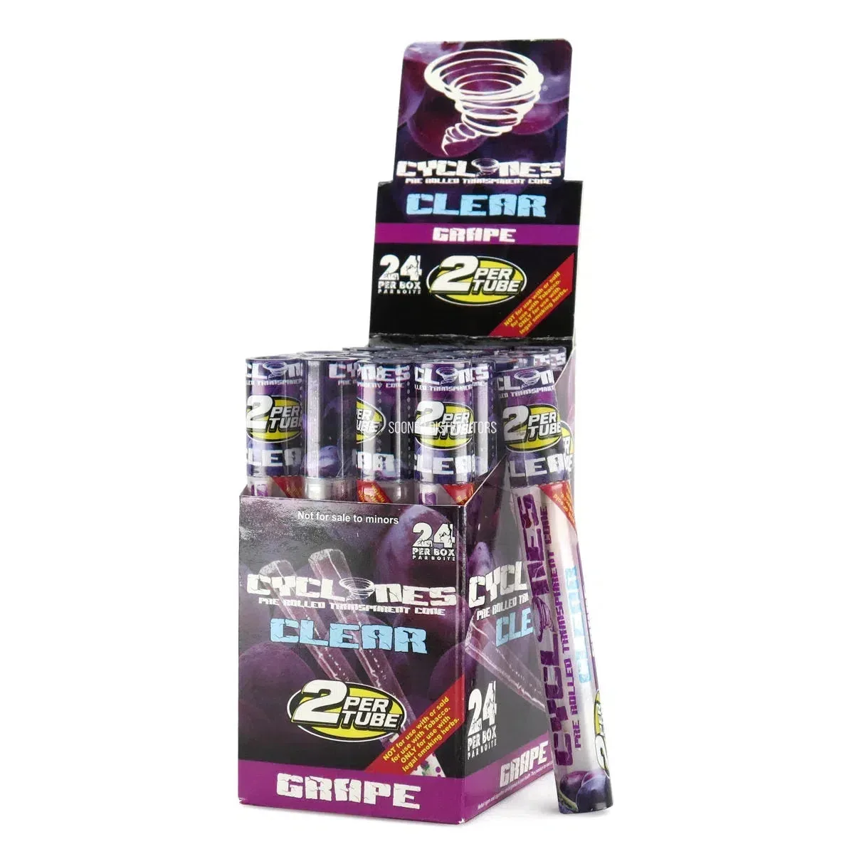 Cyclones Clear Pre-Rolled Cones - 24pk Box - Image 2