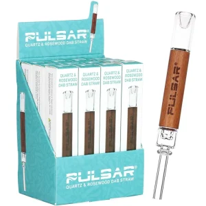 12CT DISPLAY - Pulsar Grove Quartz & Wood Deco Dab Straw - 5.75"
