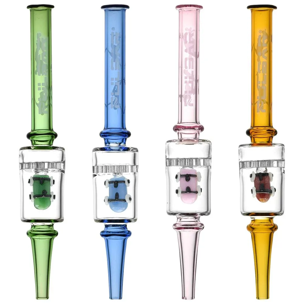 Pulsar Skateboard Glass Dab Straw - 6.5" / 4ct