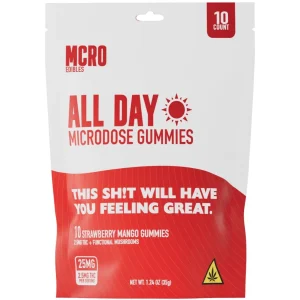 MCRO Microdose Gummies All Day 25MG - Strawberry Mango