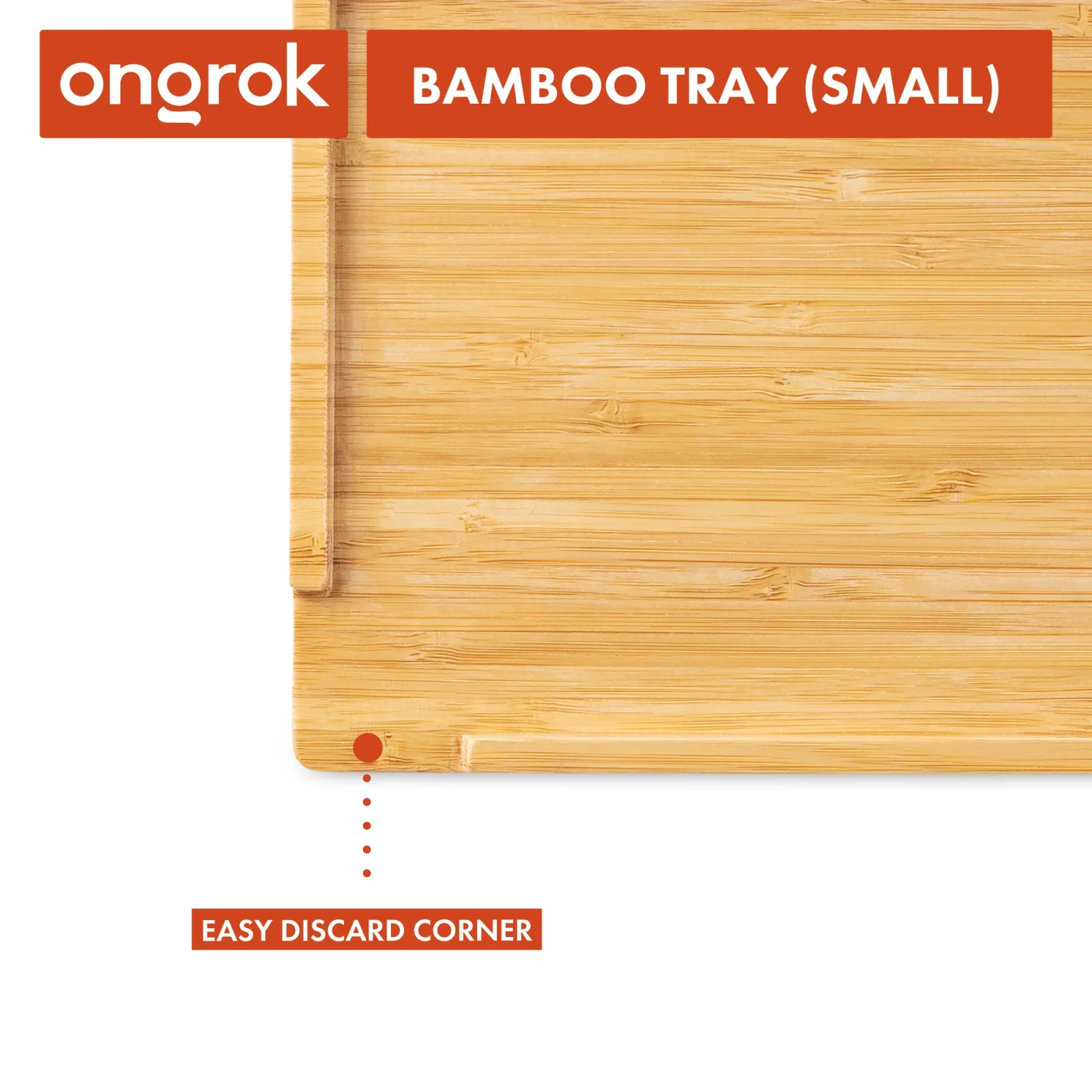 Ongrok Sustainable Small Bamboo Wood Tray - Image 2