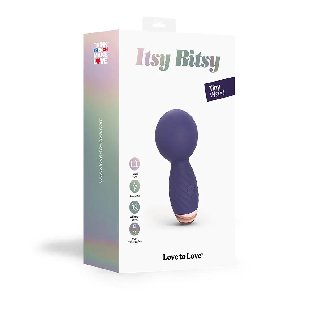 Love to Love Itsy Bitsy Rechargeable Silicone Mini Wand Vibrator Midnight Indigo - Image 2