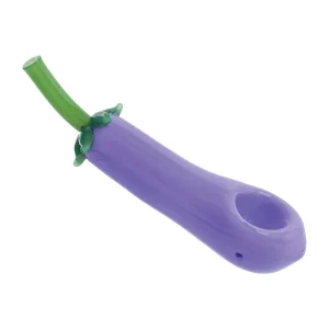Eggplant Glass Hand Pipe