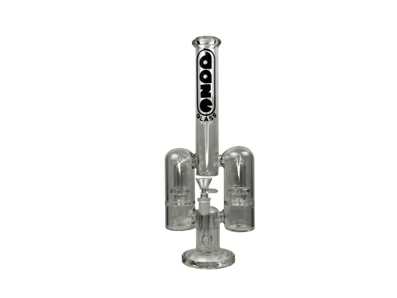 Daze Glass - 14" Rocket Ship Dual Showerhead Perc Glass Water Pipe - Image 2