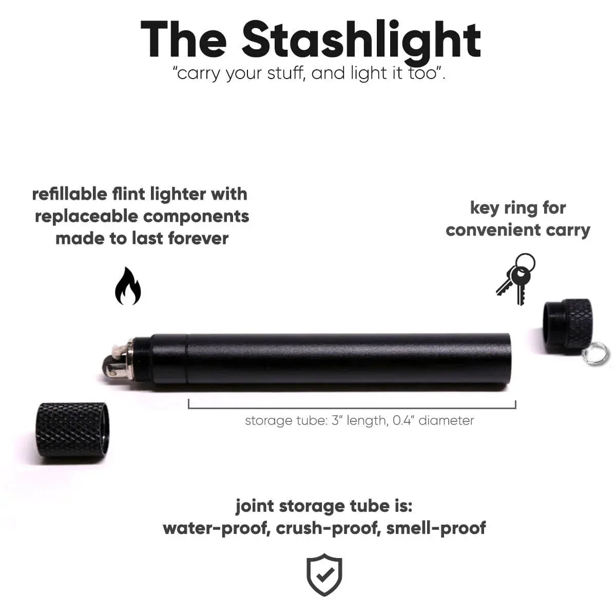 Smoke Honest StashLight - Doob Tube & Refillable Lighter - Image 2