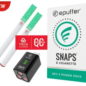 ePuffer SNAPS REV5 Black Rechargeable Cigalike Ecigarette Menthol
