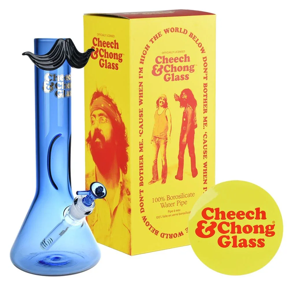 Cheech & Chong Glass Moustache Ride Beaker Bong | 12" | 14mm F - Image 2