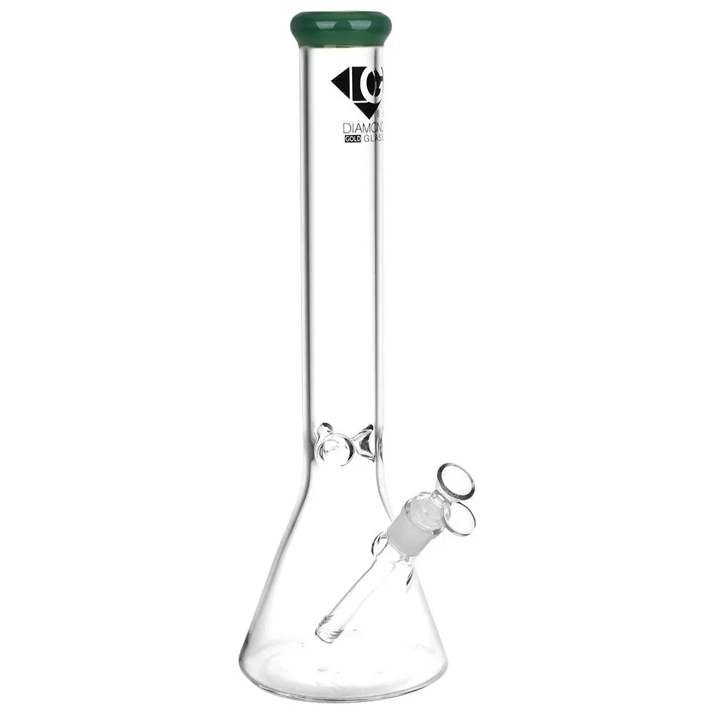 Diamond Glass Gold Classic Beaker Water Pipe - 16.25" / 14mm F - Image 2