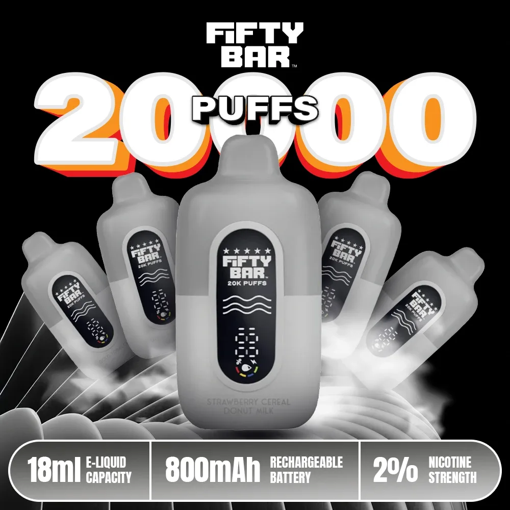 Fifty Bar V2 Silver Series 2% Disposable | 20k Puffs