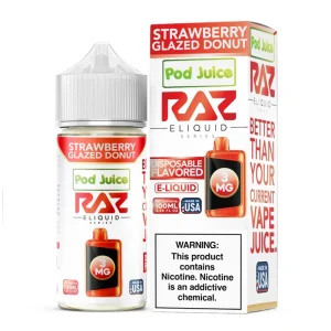 Strawberry Glazed Donut Pod Juice RAZ Disposable Collab E