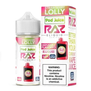 Strawberry Lolly Pod Juice RAZ Disposable Collab E