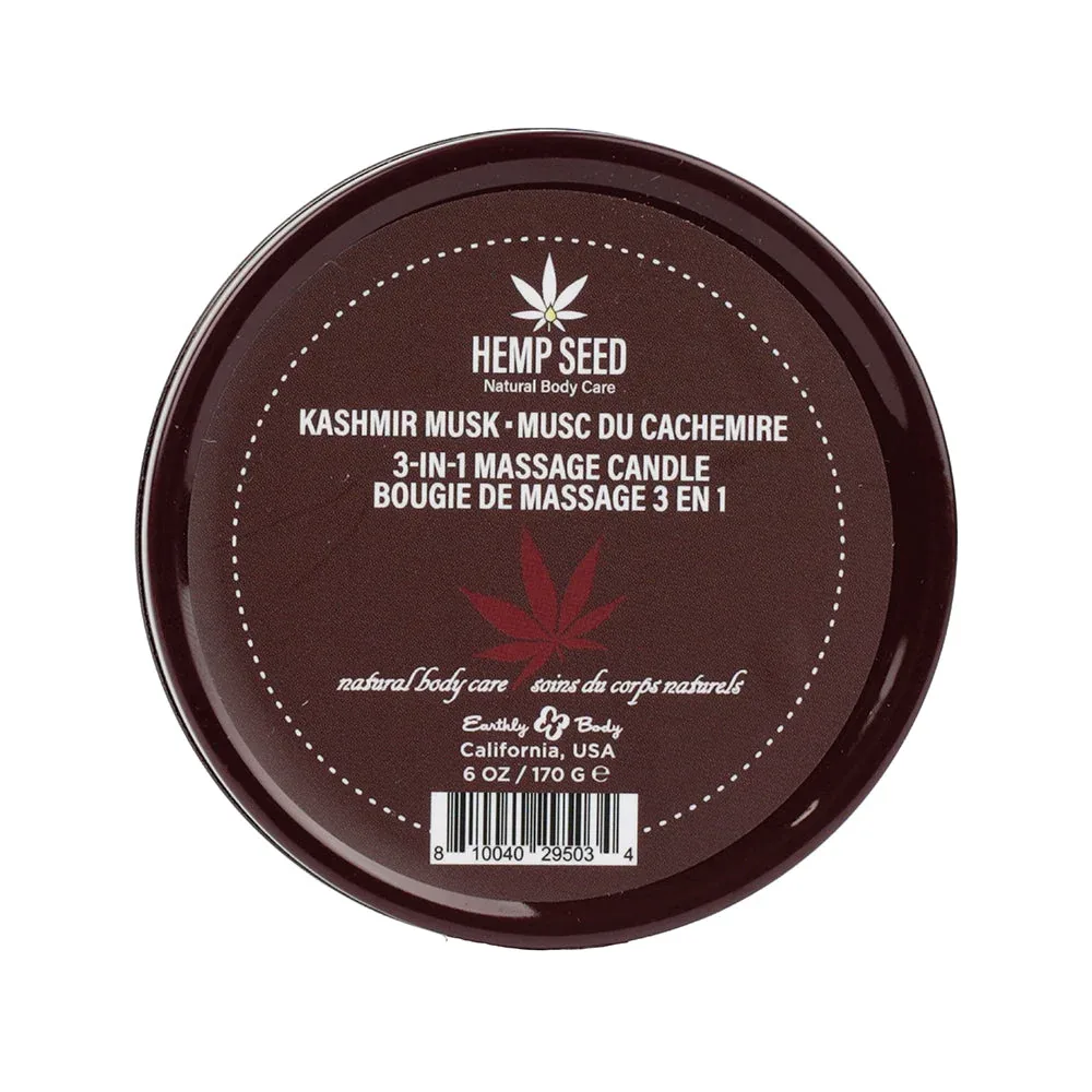 Earthly Body Hemp Seed 3-in-1 Massage Candle Kashmir Musk 6 oz. - Image 2
