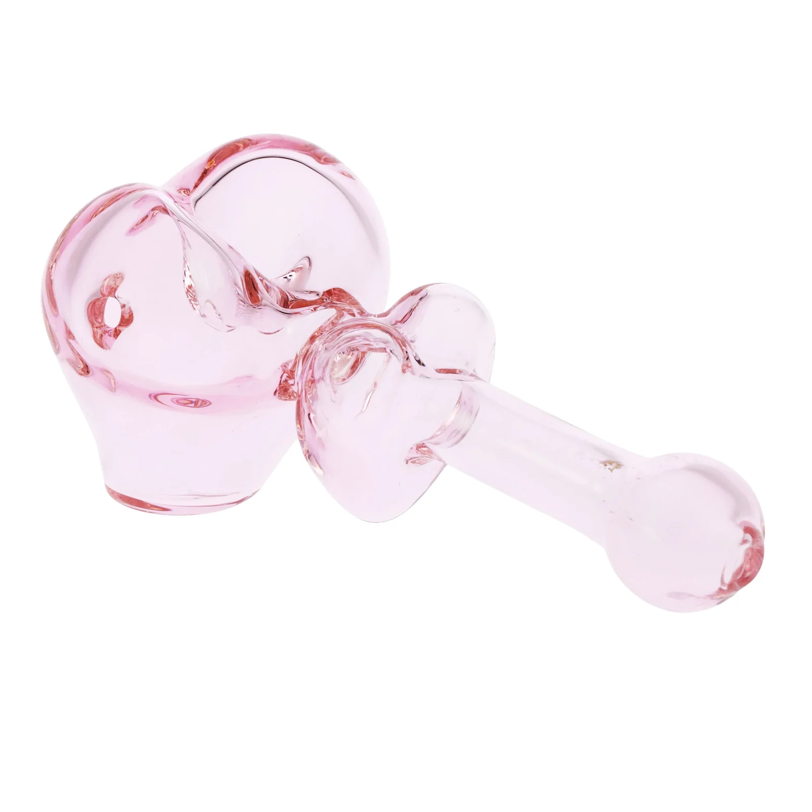 Lovely Hearts Glass Hand Pipe - 4" - Image 2