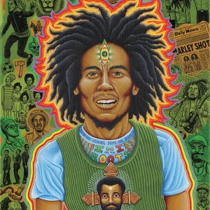 Chris Dyer "Bob Marley Roots" 6.1" x 8.1" 85 Piece 1/4 Inch thick Maple Wood Jigsaw Puzzle