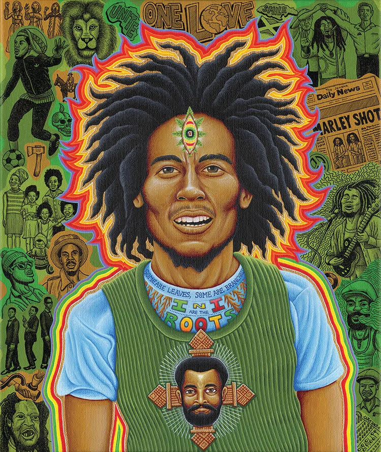 Chris Dyer "Bob Marley Roots" 6.1" x 8.1" 85 Piece 1/4 Inch thick Maple Wood Jigsaw Puzzle