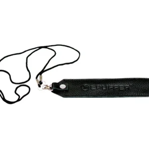 Black Leather Vape Lanyard Travel Pouch