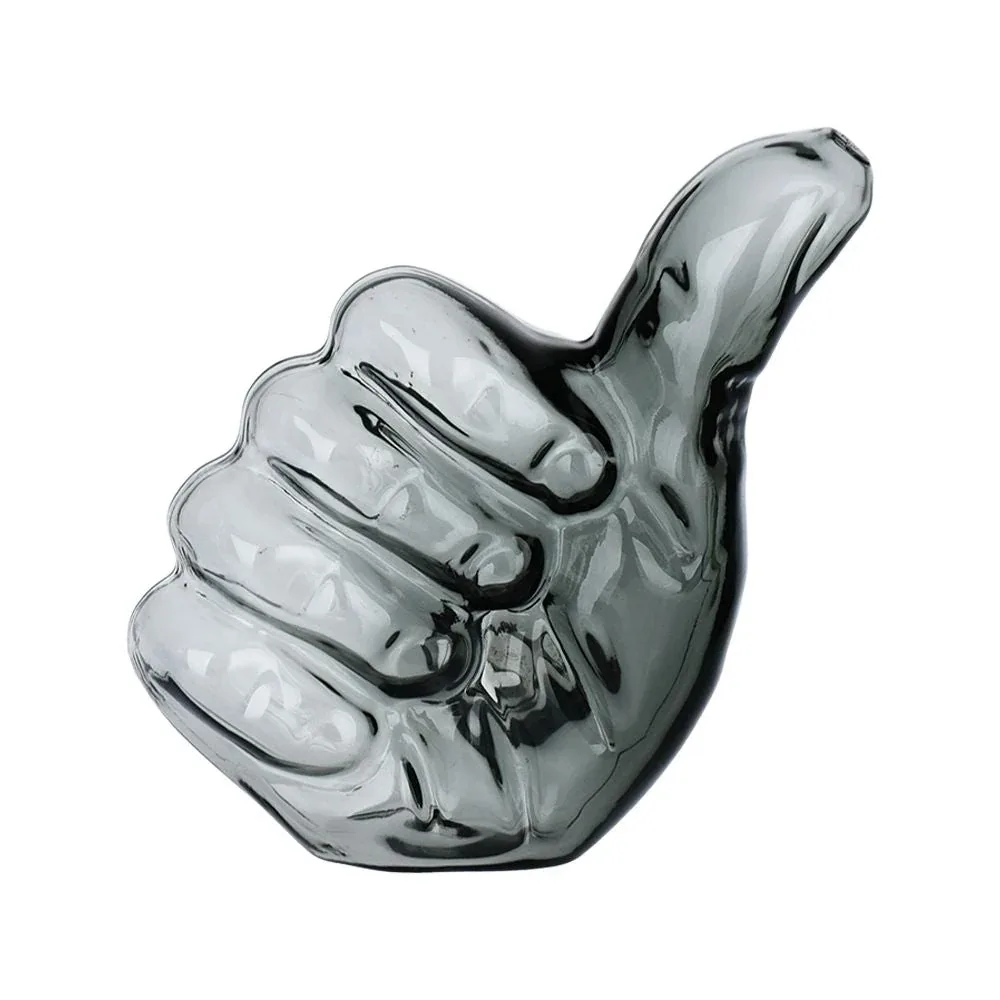 Thumbs Up Glass Hand Pipe - 4" / Assorted Colors 3ct - Image 2