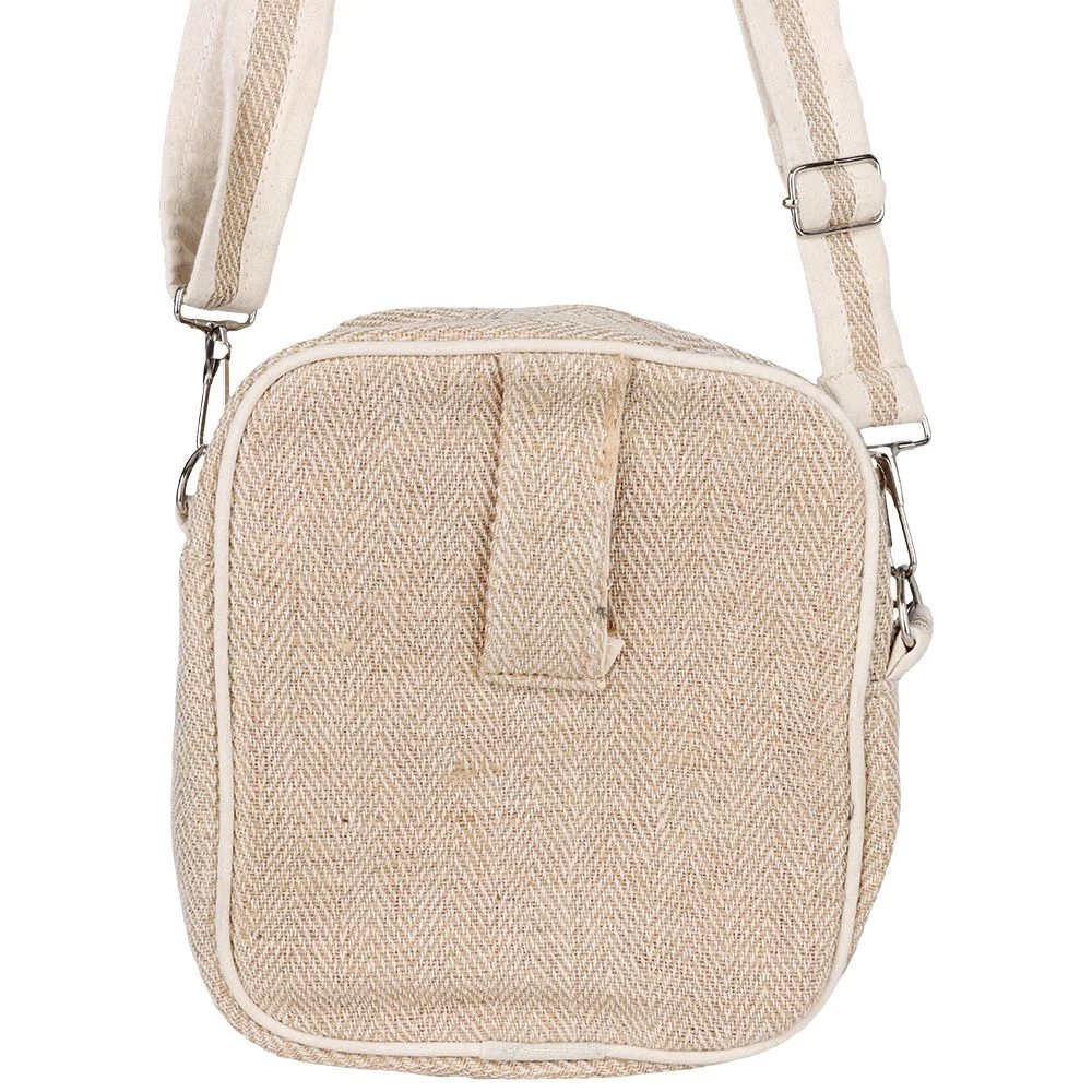 Himalayan Hemp Neutral Shoulder Bag - 8" x 7.5" - Image 2
