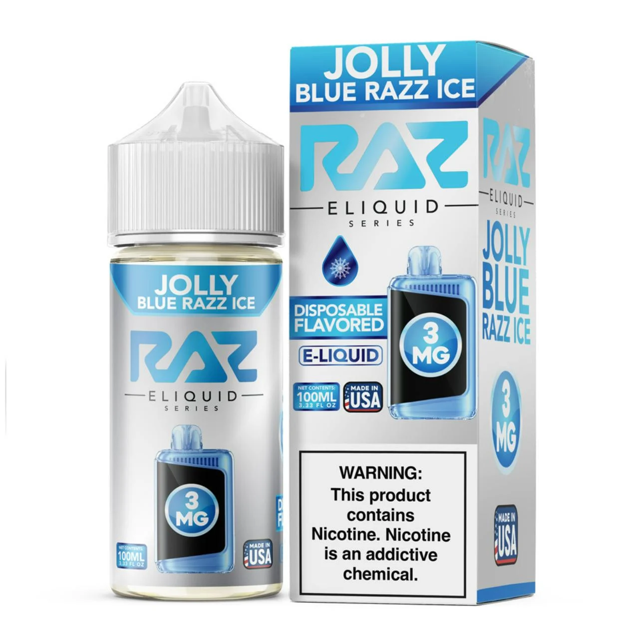 Jolly Blue Razz Ice Tobacco Free Nicotine E-Juice 100ml | Pod Juice x RAZ