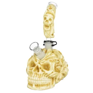 Skull Pile Sugar Skull Glass Water Pipe - 9.5" / 19mm F