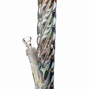 Daze Glass - 12 Inch Iridescent Rainbow Spiral Glass Water Pipe