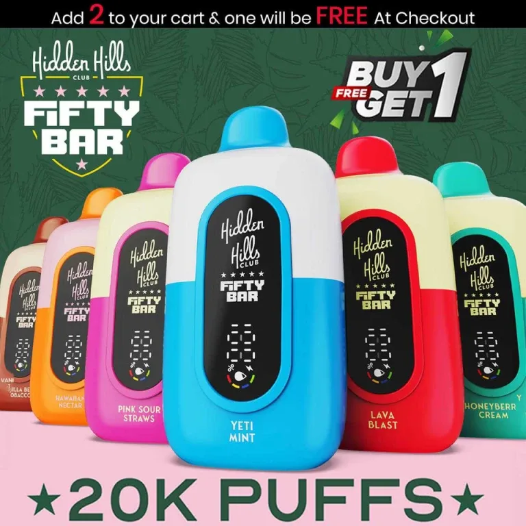 Hidden Hills x Fifty Bar Disposable | 20K Puffs (Buy 1 Get 1 Free)
