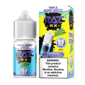Pod Juice RX Raz Triple Berry Batch Tobacco Free Nicotine 30ml Salt E-Juice