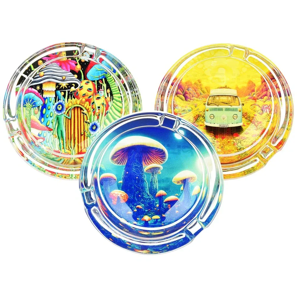 Pulsar Design Series Round Glass Ashtray - 3.4" / 6ct - Image 2