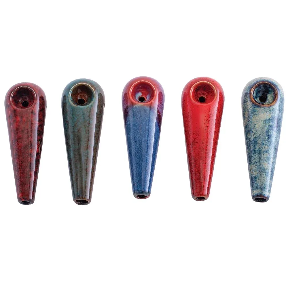 Kush RX Mini Reactive Glazed Ceramic Hand Pipes - 4.25" / 12ct - Image 2
