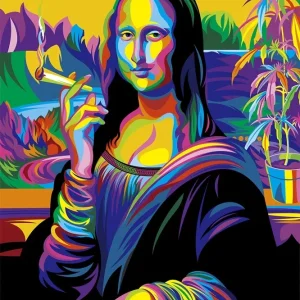 Bob Weer "Mona Lisa" 6.1" x 8.1" 85 Piece Puzzle in Black Chipboard Box