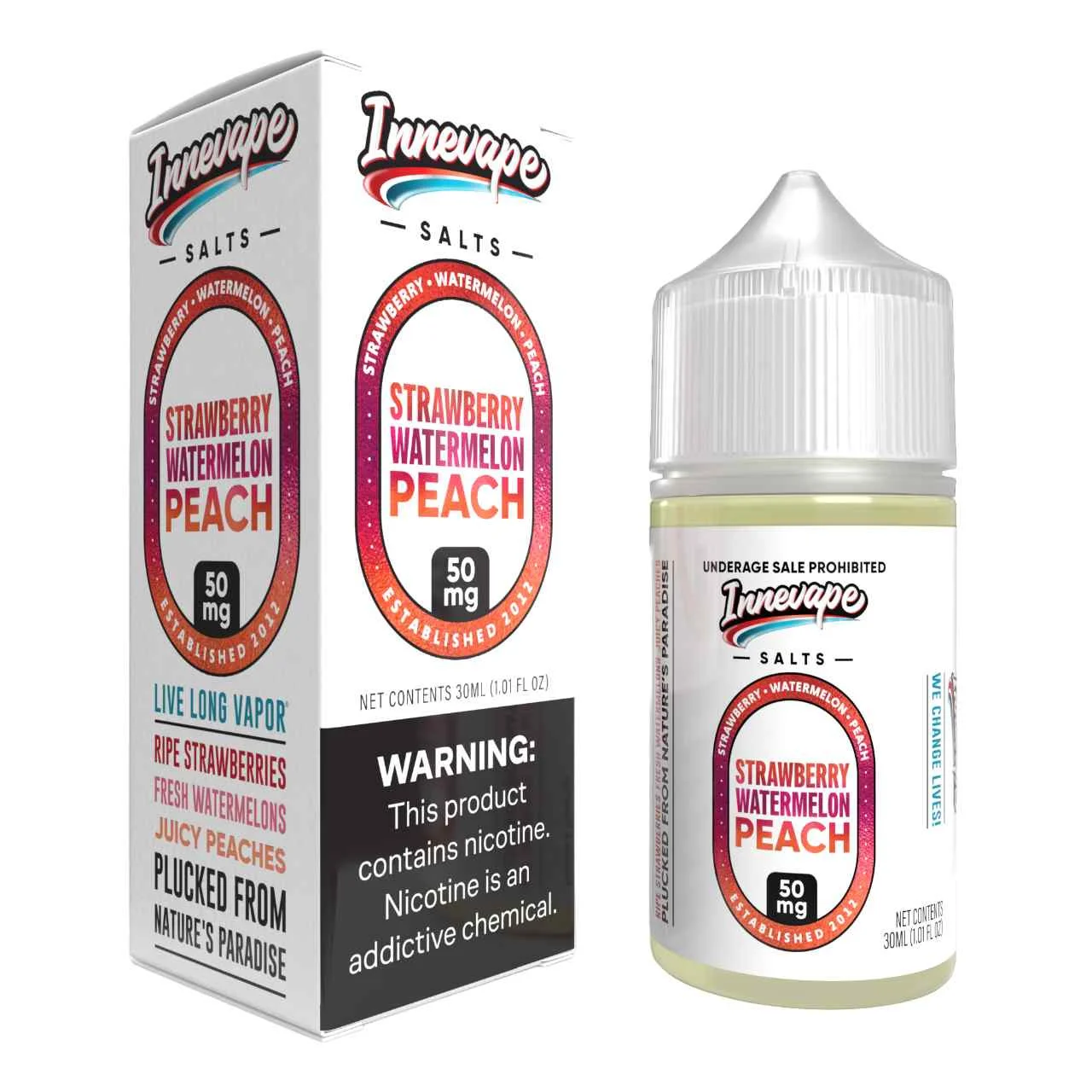 Strawberry Watermelon Peach Salts 30ml E-Juice | Innevape