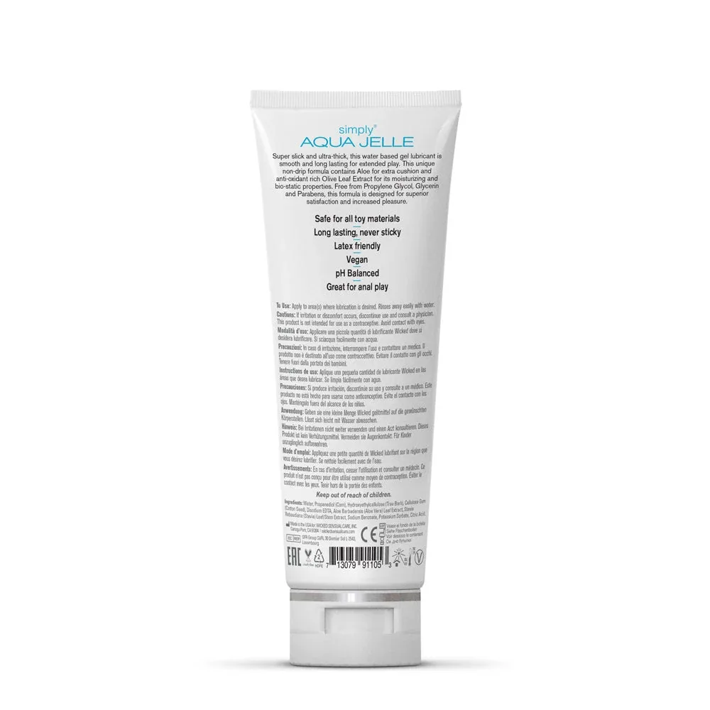 Wicked Simply Aqua Jelle Water Based Lubricant 4 oz. - Image 2