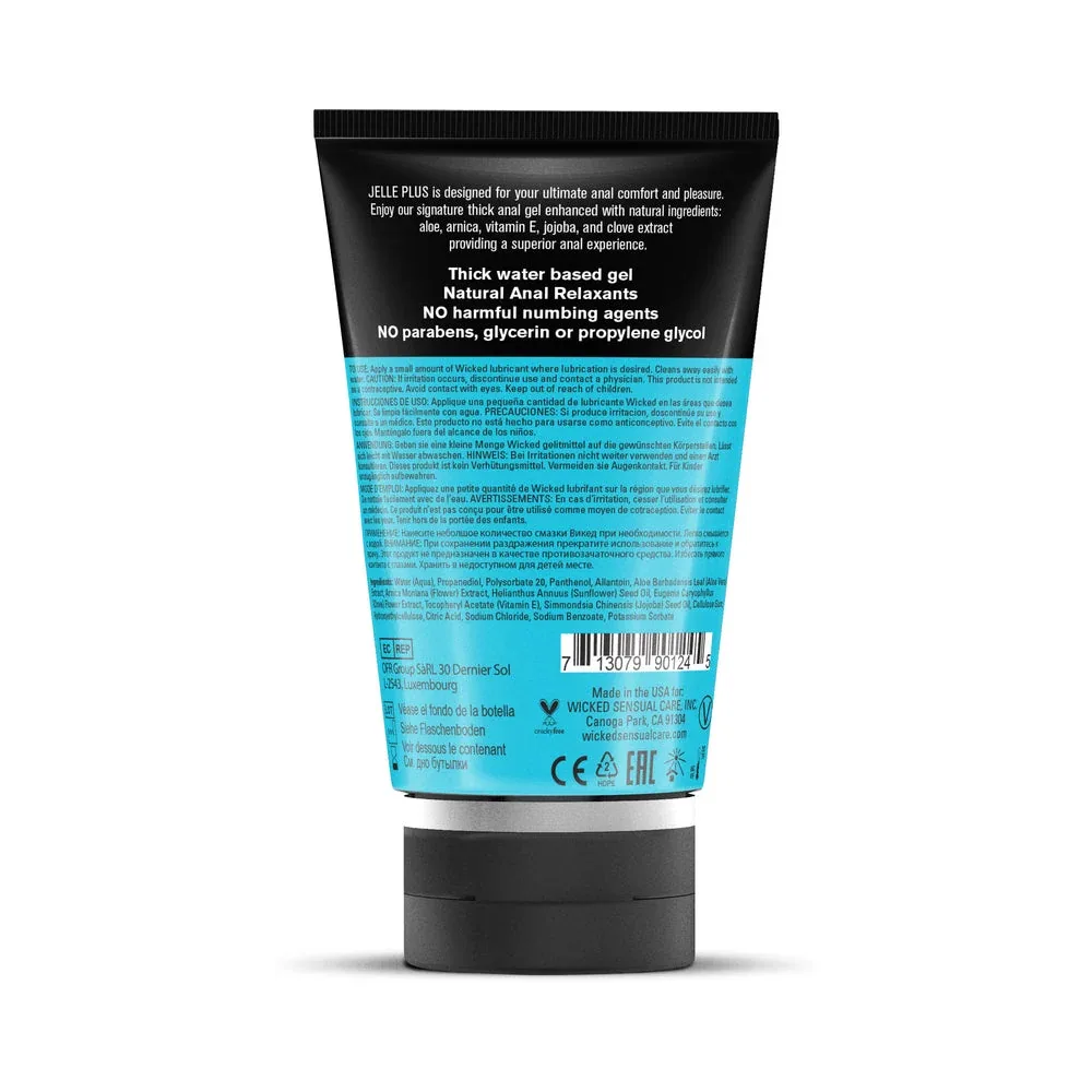 Wicked Jelle Plus Anal Lubricant with Relaxants 4 oz. - Image 2