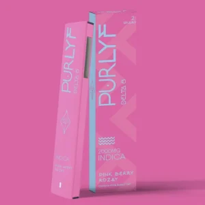 PURLYF 2g Delta 8 Disposable Vape (2000mg) - Pink Berry Rozay (Indica)