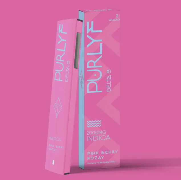 PURLYF 2g Delta 8 Disposable Vape (2000mg) - Pink Berry Rozay (Indica)