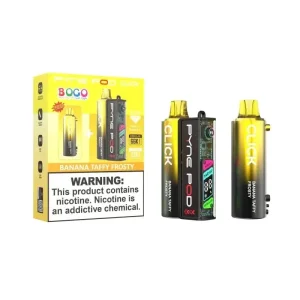Pyne Pod Click 66K BOGO Banana Taffy Frosty Disposable Vape — 5% Nic, 66K Puffs
