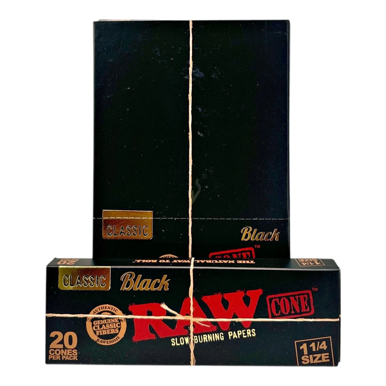 Raw Black 1 1/4 20ct Cones 12 Pack