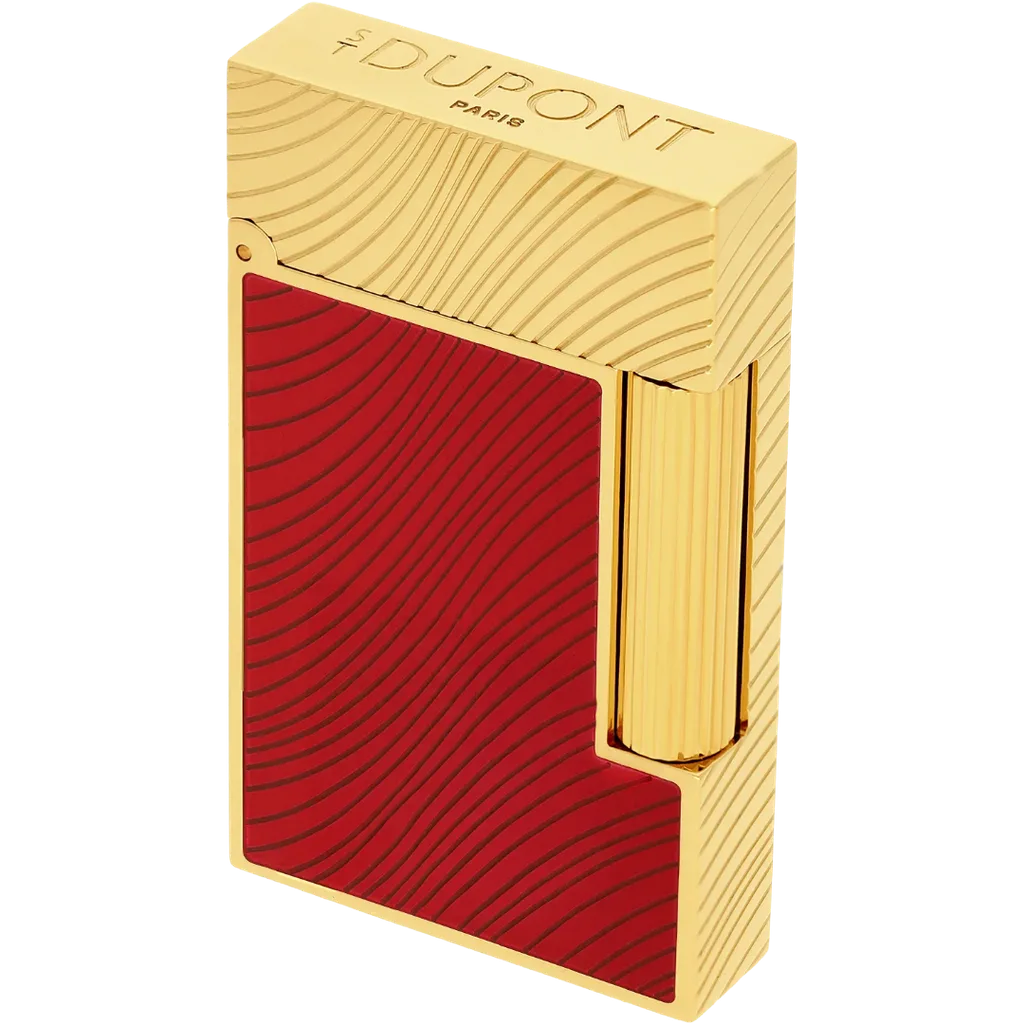 S.T. Dupont Ligne 2 Horse Mane Guilloche Lighter - Red