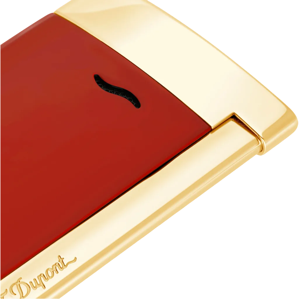 S.T. Dupont Slim 7 Lighter – Red & Gold - Image 2