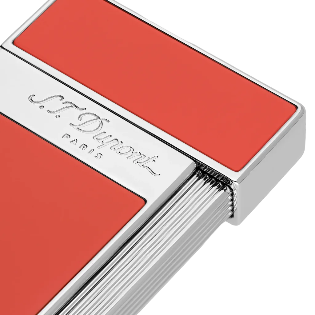 S.T. Dupont Slimmy Lighter – Coral & Chrome - Image 2