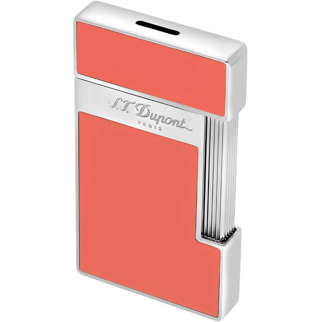 S.T. Dupont Slimmy Lighter – Coral & Chrome